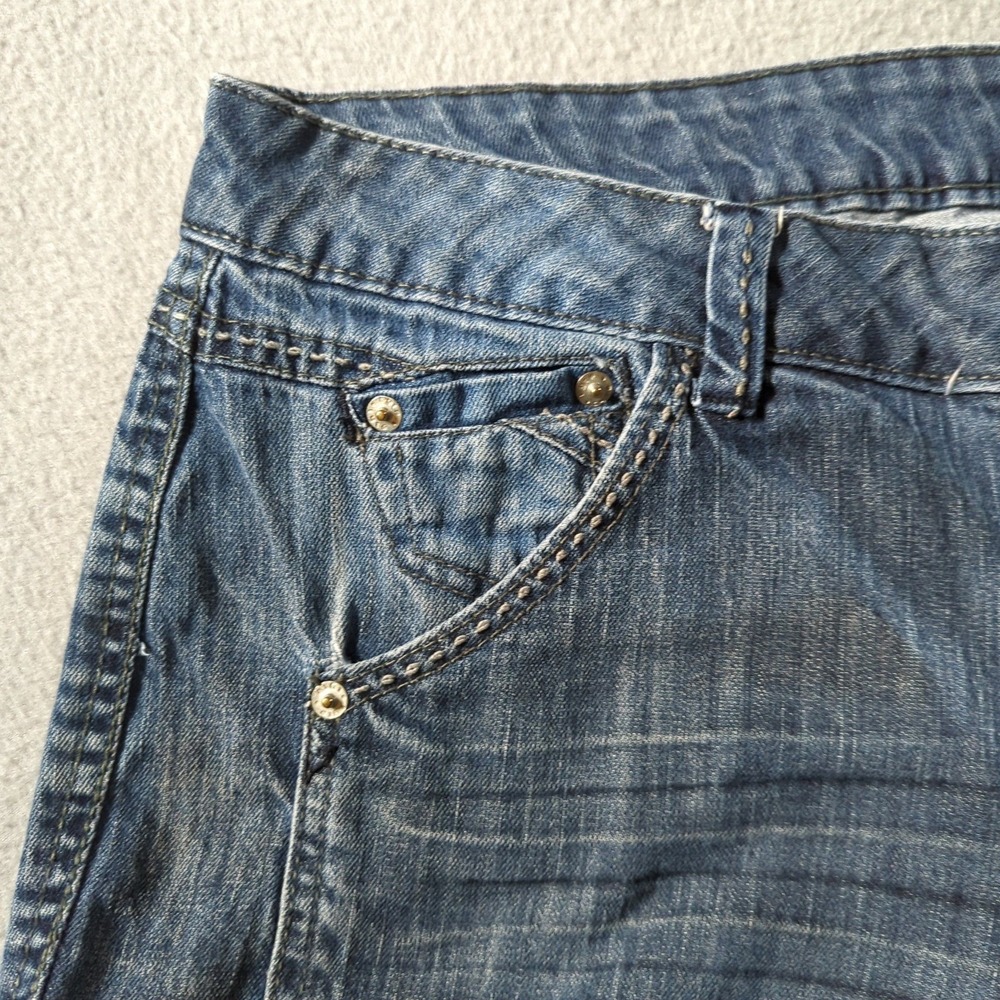 Tyte Jeans Womens Size 16 Medium Wash Distressed Straight Leg Y2K Denim - Picture 3 of 9